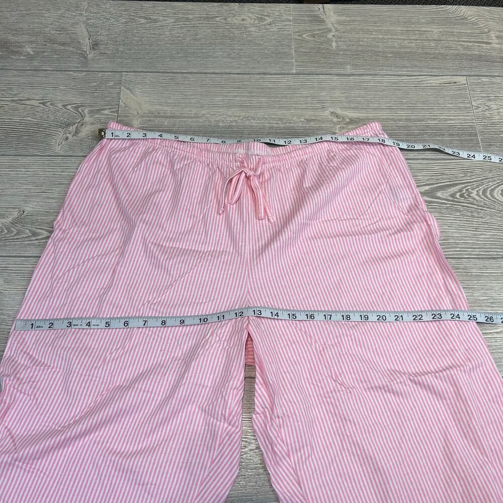 NWT Lauren Ralph Lauren Pink White Striped Cotton Pajama Set 1X - Picture 5 of 9